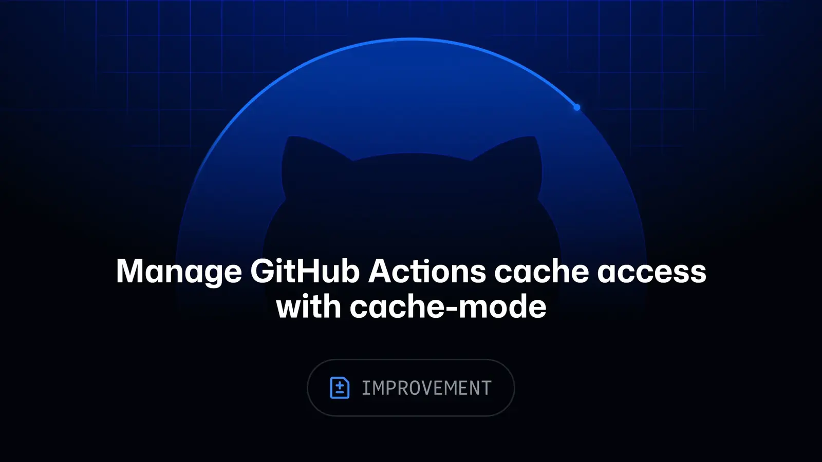 Capture officielle d’un workflow GitHub Actions configurant le niveau d’accès au cache