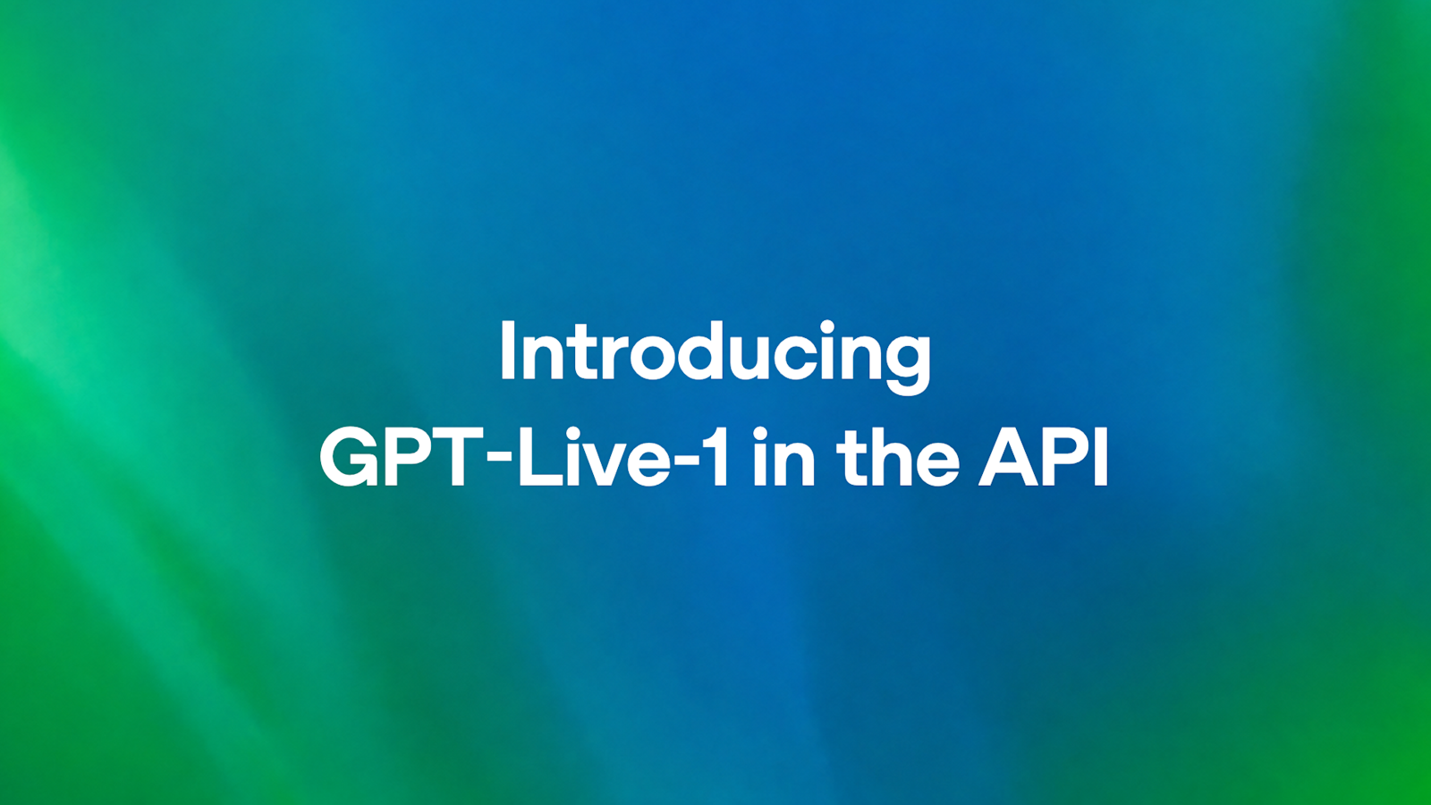 Visuel officiel vert de GPT-Live-1 publié par OpenAI