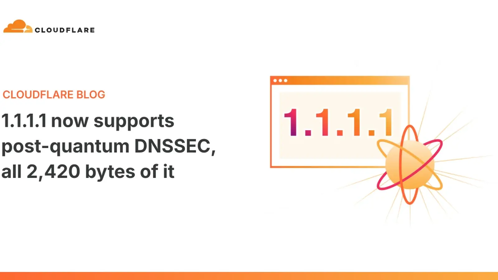 Illustration officielle de Cloudflare sur la validation DNSSEC post-quantique par le service 1.1.1.1