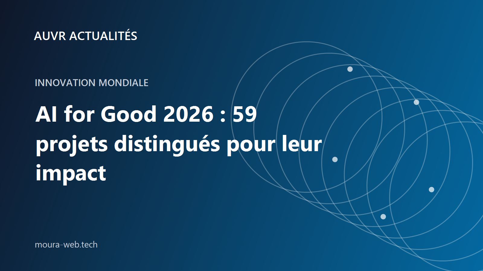 Couverture AUVR Actualités sur les 59 projets distingués lors d’AI for Good 2026
