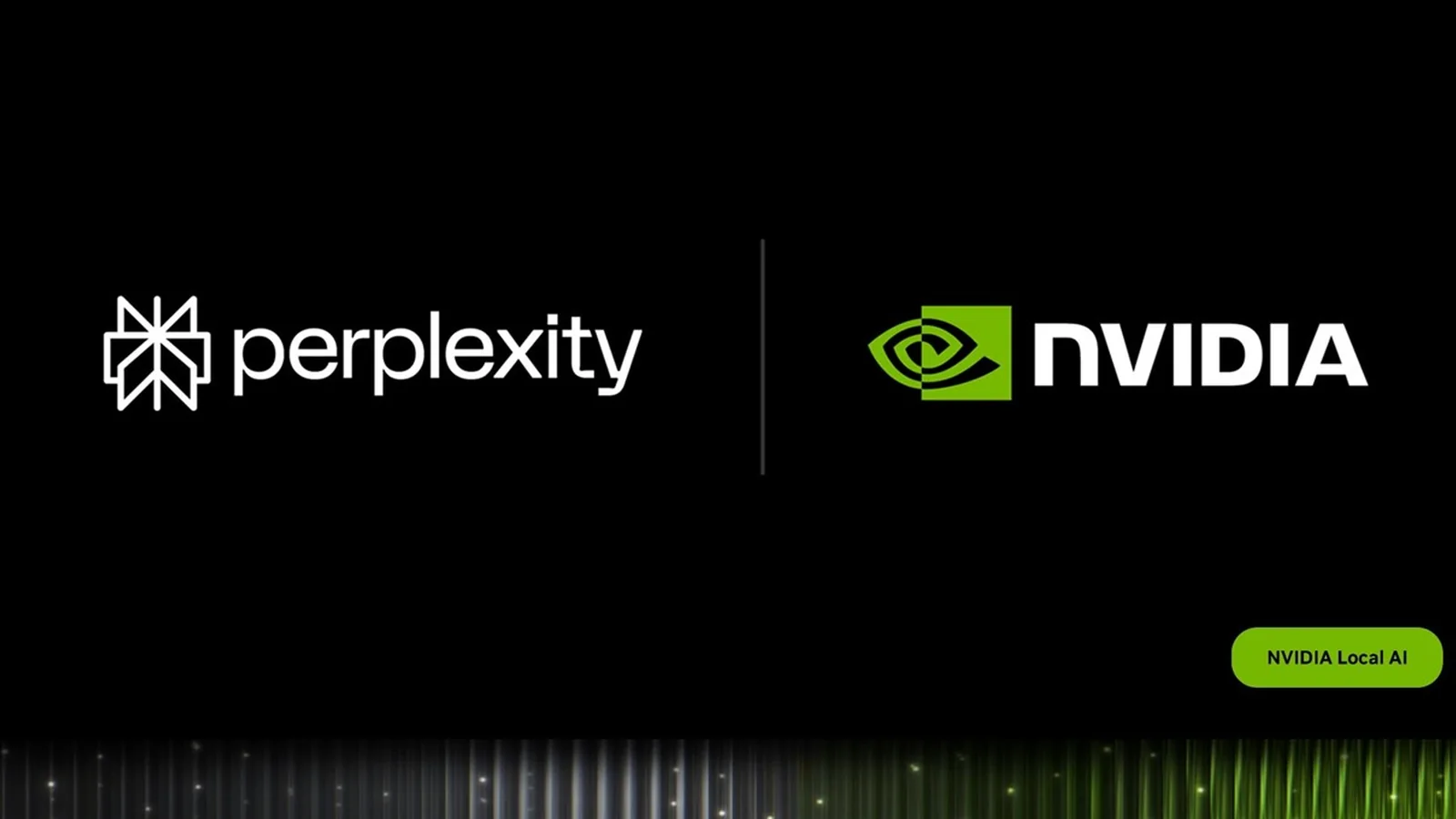 Visuel officiel de Perplexity Portable Computer et NVIDIA Local AI sur fond noir