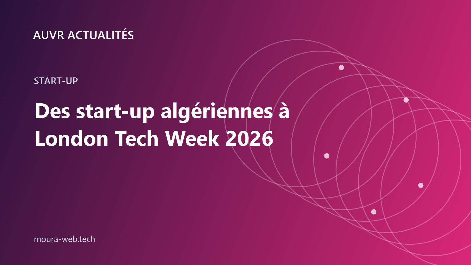 Couverture AUVR Actualités sur la participation de start-up algériennes à London Tech Week 2026