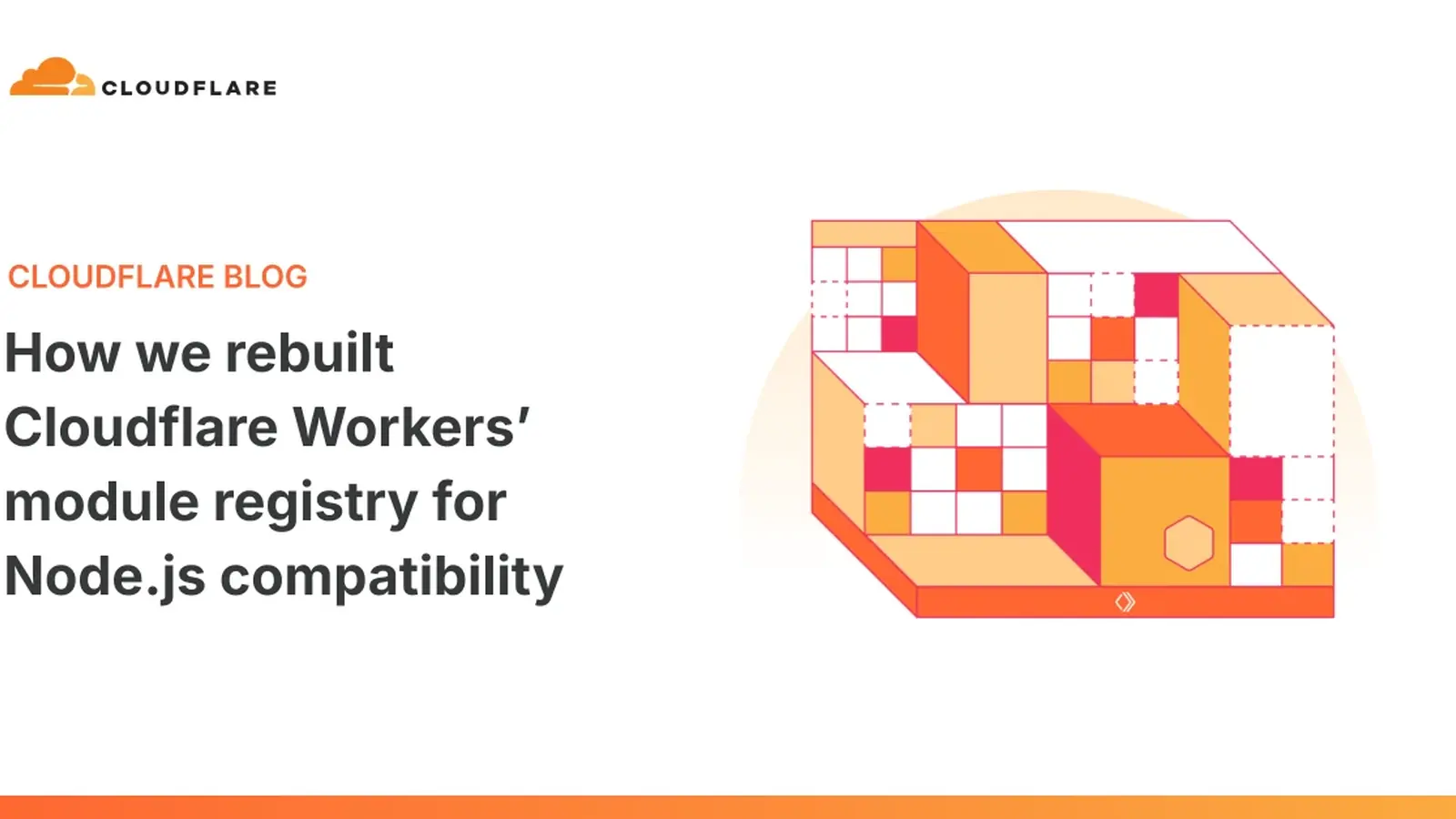 Illustration officielle de Cloudflare consacrée au registre de modules Workers et à Node.js