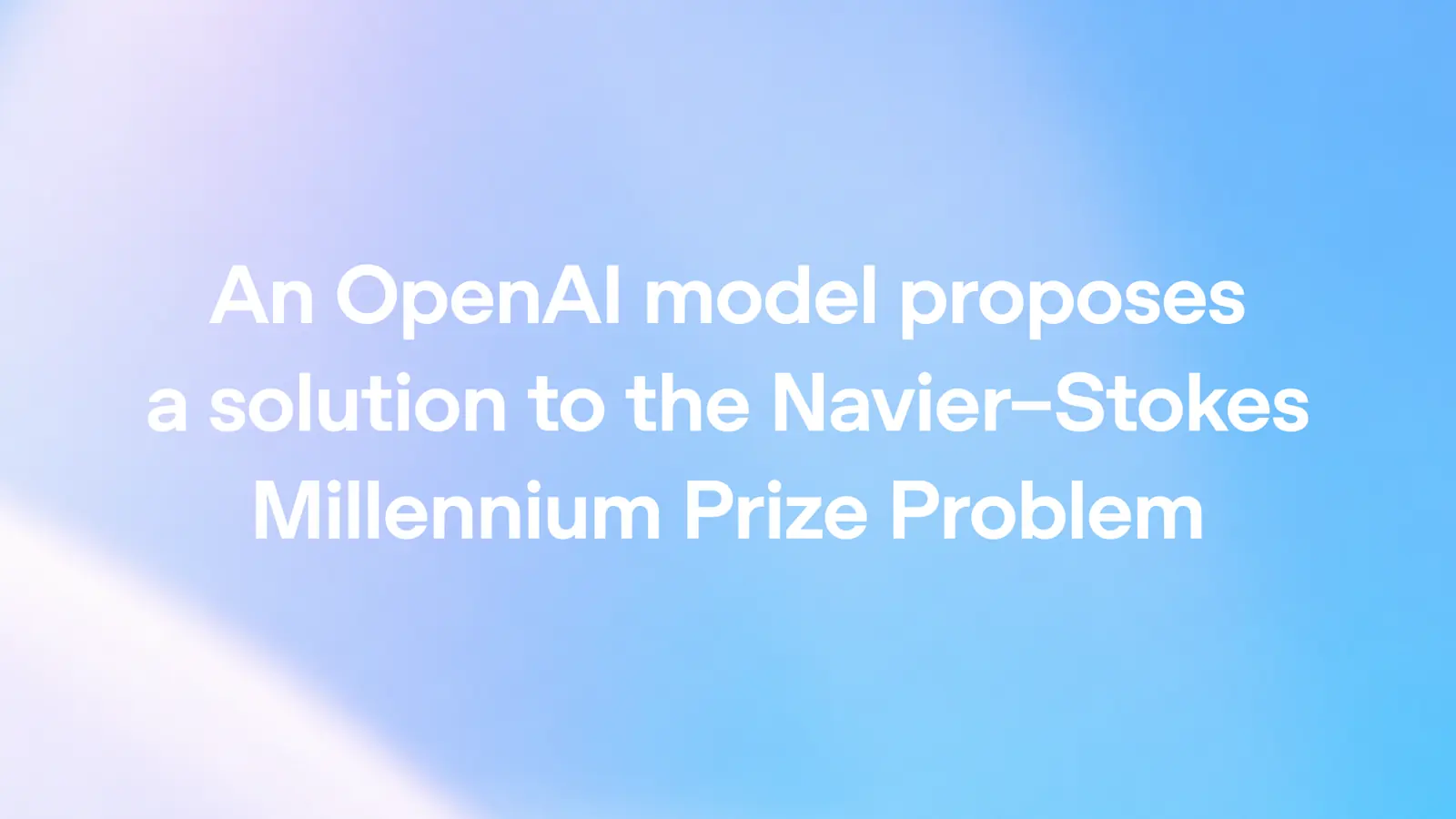 Illustration officielle d’OpenAI représentant une dynamique de fluide liée aux équations de Navier-Stokes