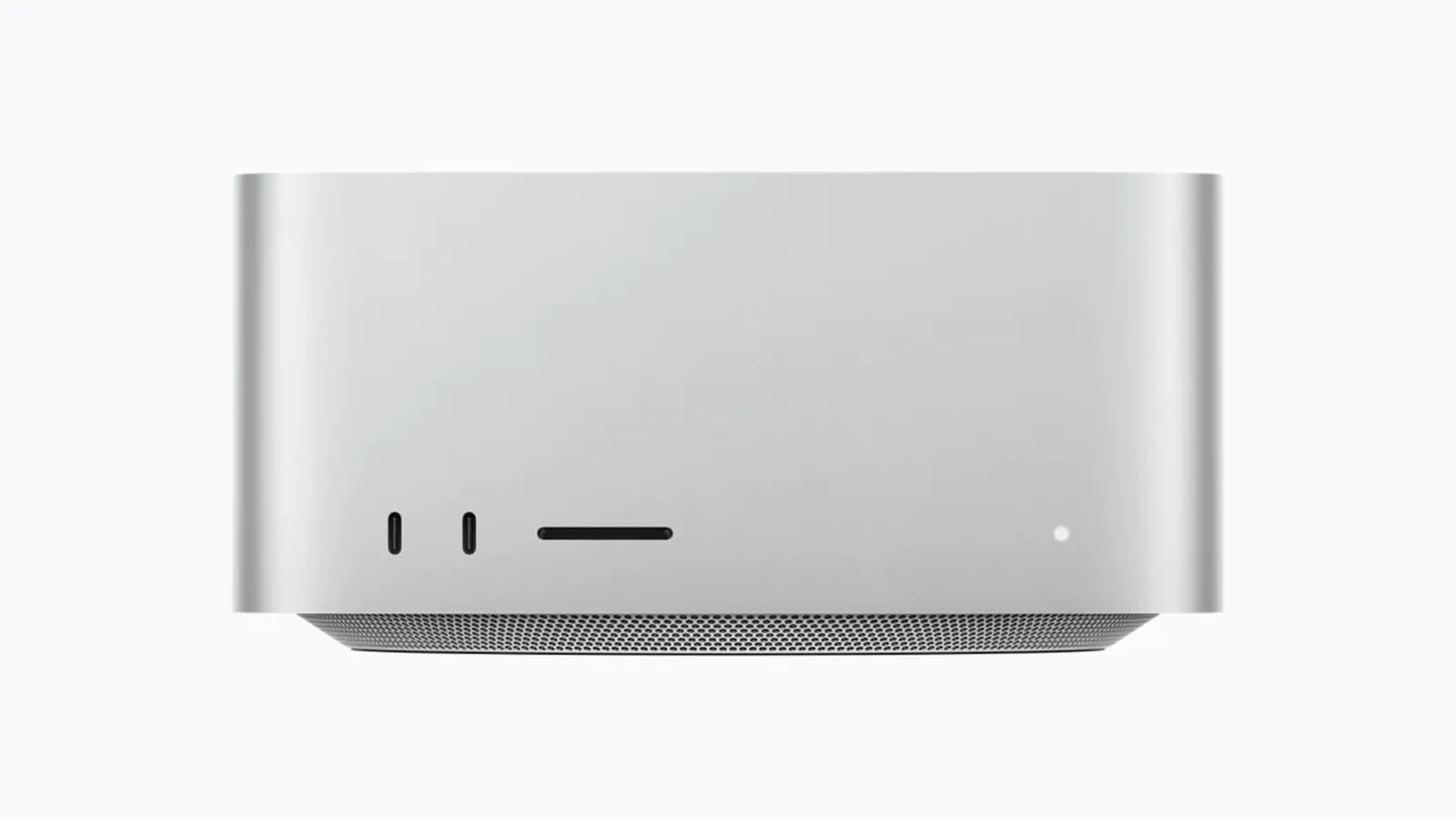 Photo officielle du nouveau Mac Studio équipé des puces M5 Max et M5 Ultra