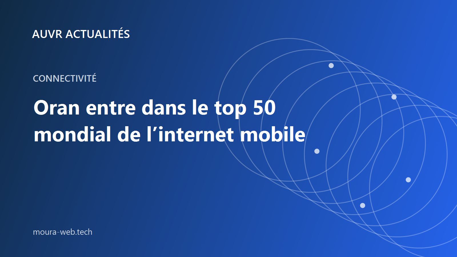 Couverture AUVR Actualités sur l’entrée d’Oran dans le top 50 mondial de la vitesse Internet mobile