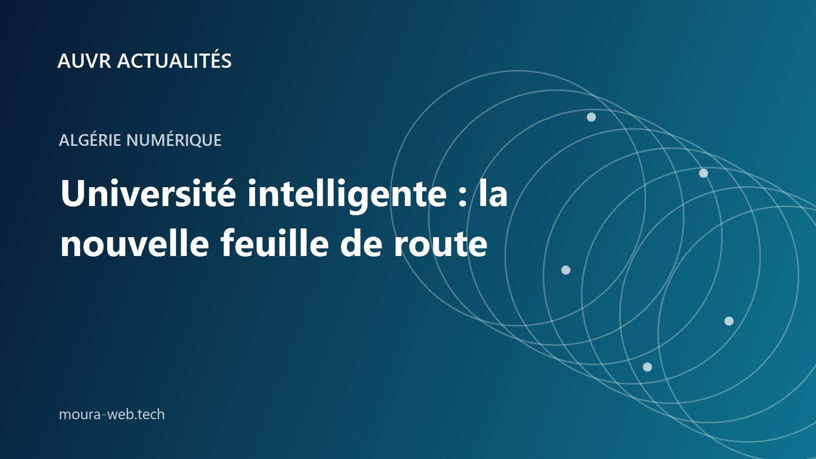 Illustration AUVR Actualités sur la feuille de route de l’université intelligente en Algérie