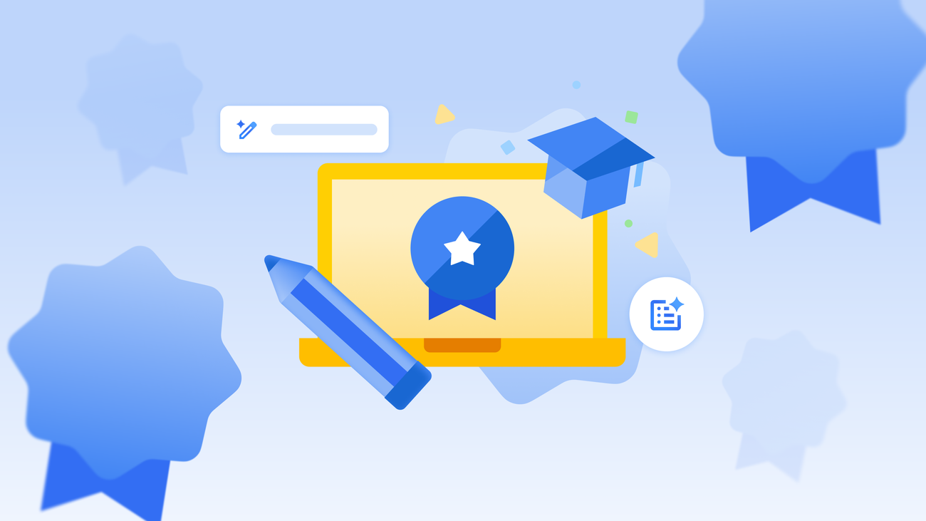 Ordinateur affichant un badge de la Google AI Educator Series